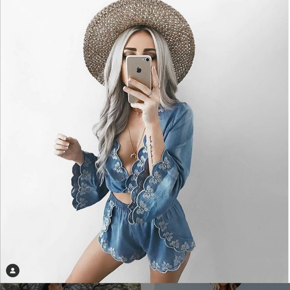 Lost & Wander Solstice Blue Chambray Shorts